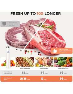 Sellador al vacío Kayiant compacto con 40 bolsas reutilizables 2