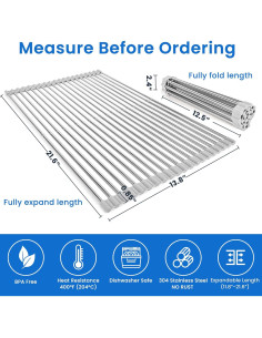 Escurridor de Platos Plegable Romise 22"x13.8" Acero Inoxidable 2