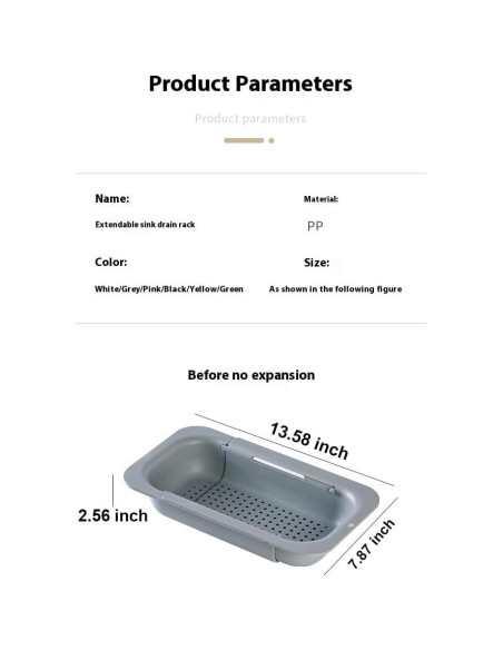 Colador de Fregadero Extensible Genérico Cian 34.5x20 cm