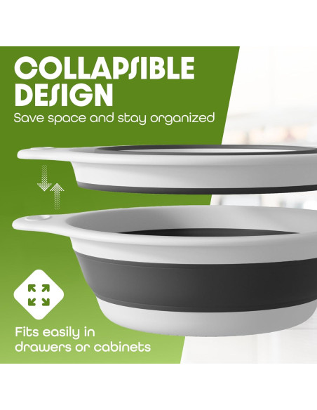 Colador Plegable Gevoli con Base Drenante 34.3x29.2 cm Blanco