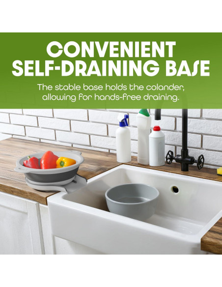 Colador Plegable Gevoli con Base Drenante 34.3x29.2 cm Blanco
