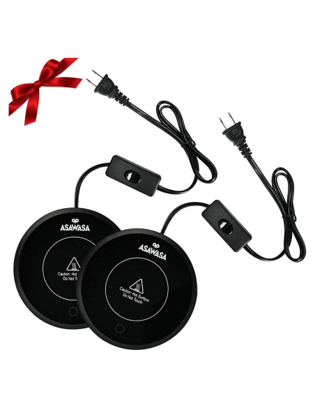 Calentador de Velas Inteligente ASAWASA 11.18 cm Negro 2PCS