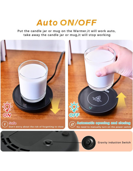 Calentador de Velas Inteligente ASAWASA 11.18 cm Negro 2PCS