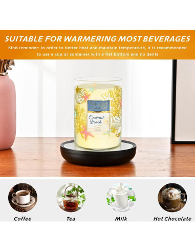 Calentador de Velas Inteligente ASAWASA 11.18 cm Negro 2PCS