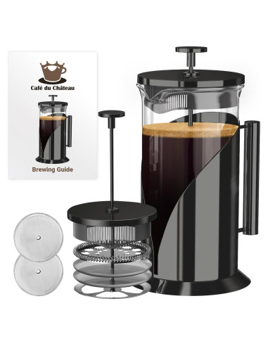 Cafetera Prensa Francesa Cafe Du Chateau 1000ml Acero Inoxidable
