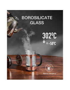 Cafetera de Émbolo BAYKA 21oz Cobre Vidrio Borosilicato 2