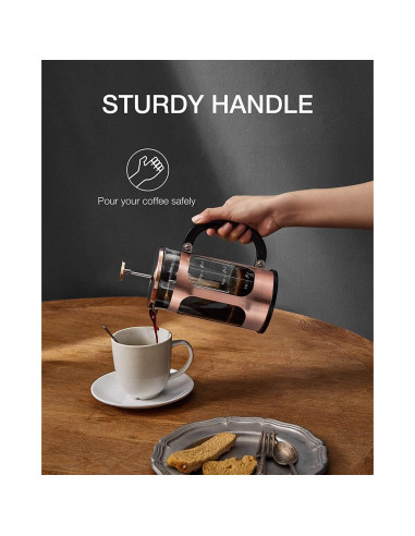 Cafetera de Émbolo BAYKA 21oz Cobre Vidrio Borosilicato