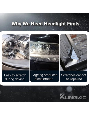 Película de Protección de Faros KUNGKIC para Toyota GR86/Subaru BRZ 2021-2025