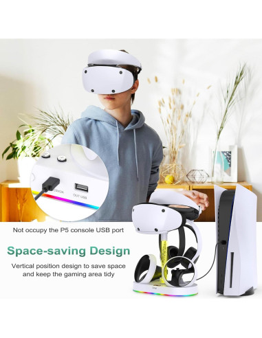 Soporte de Carga Vertical FastSnail para PS VR2 con RGB