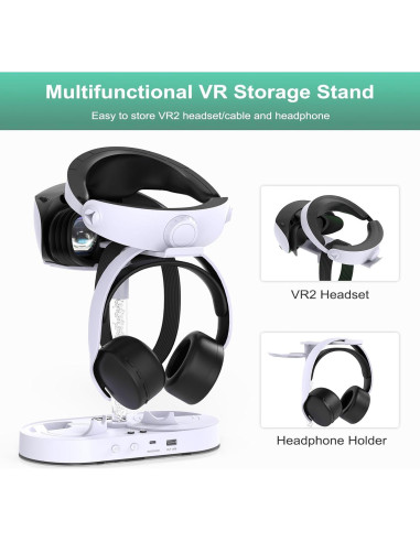 Soporte de Carga Vertical FastSnail para PS VR2 con RGB