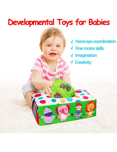 Juguete Sensorial Montessori Thremhoo Caja de Tejidos Bebés