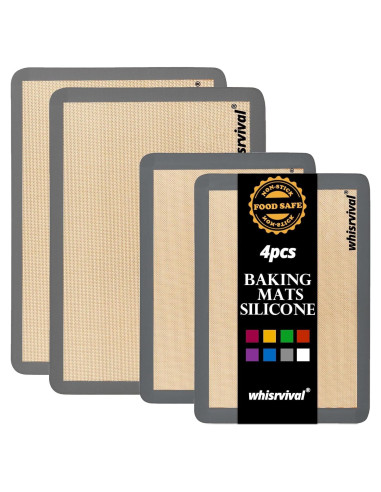 4 Tapetes de Silicona Antiadherentes whisrvival 42x30 cm