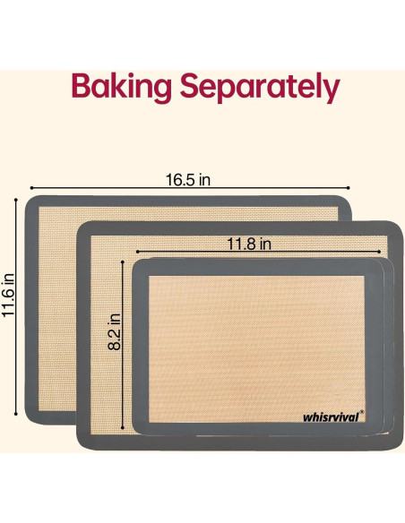 4 Tapetes de Silicona Antiadherentes whisrvival 42x30 cm