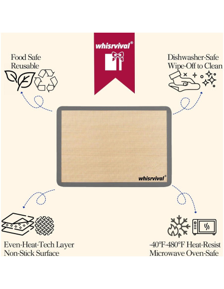 4 Tapetes de Silicona Antiadherentes whisrvival 42x30 cm