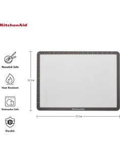 Tapete de Hornear Silicona KitchenAid 43x30 cm Gris 2