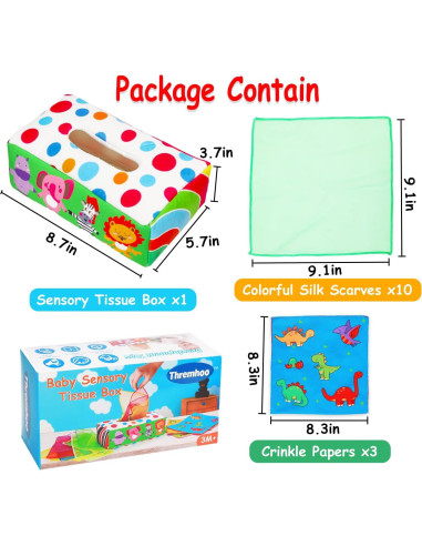 Juguete Sensorial Montessori Thremhoo Caja de Tejidos Bebés