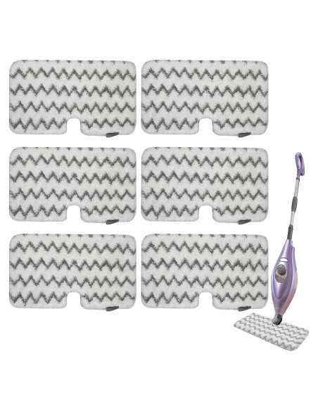6 Almohadillas Reemplazo Microfibra Shark S3501 para Mop Vapor