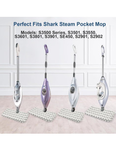 6 Almohadillas Reemplazo Microfibra Shark S3501 para Mop Vapor 2