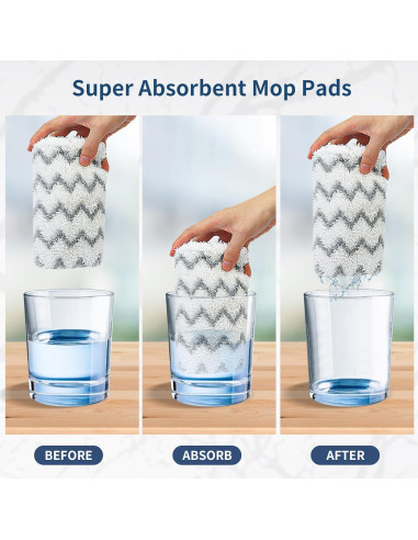 6 Almohadillas Reemplazo Microfibra Shark S3501 para Mop Vapor