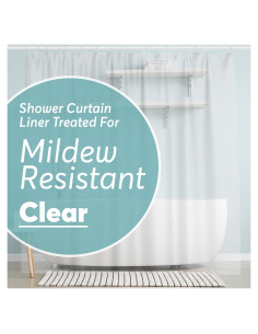 Cortina de Ducha BigFoot 182x182 cm PEVA Impermeable Sin Olores