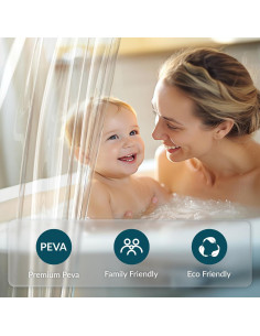 Forro de Ducha Extra Largo Titanker 72 x 213 cm Claro PEVA 2