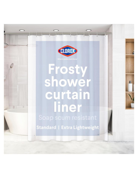 Cortina de Ducha Clorox 178x183 cm Impermeable PEVA