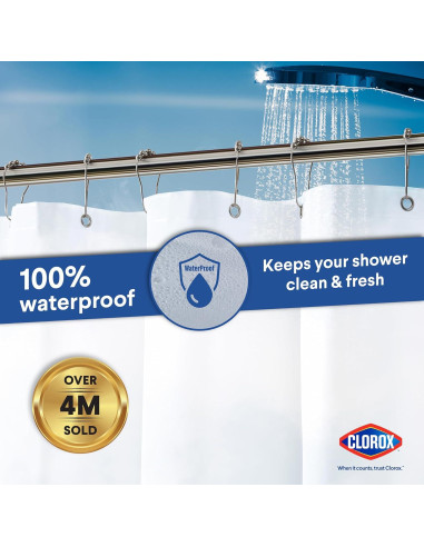 Cortina de Ducha Clorox 178x183 cm Impermeable PEVA