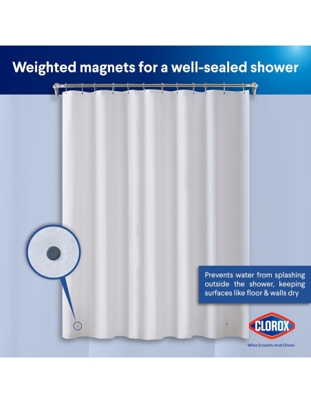 Cortina de Ducha Clorox 178x183 cm Impermeable PEVA