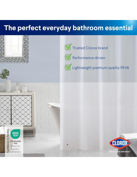 Cortina de Ducha Clorox 178x183 cm Impermeable PEVA