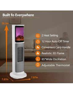 Calentador de espacio cerámico HINEIBER 750W/1500W con control remoto 2