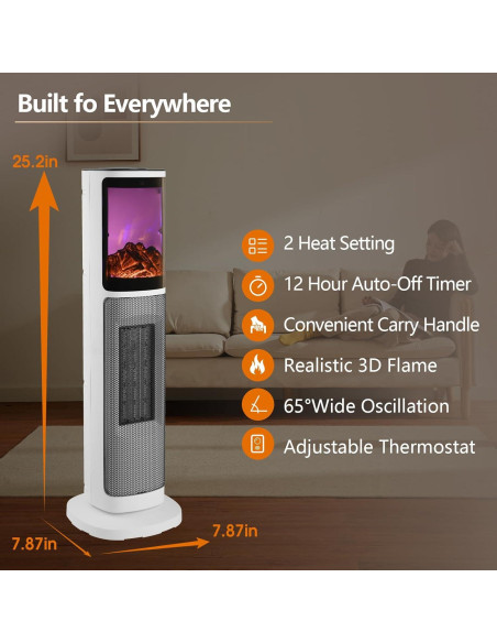 Calentador de espacio cerámico HINEIBER 750W/1500W con control remoto