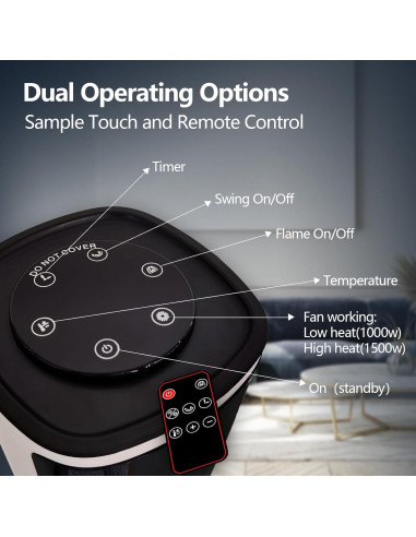 Calentador de espacio cerámico HINEIBER 750W/1500W con control remoto
