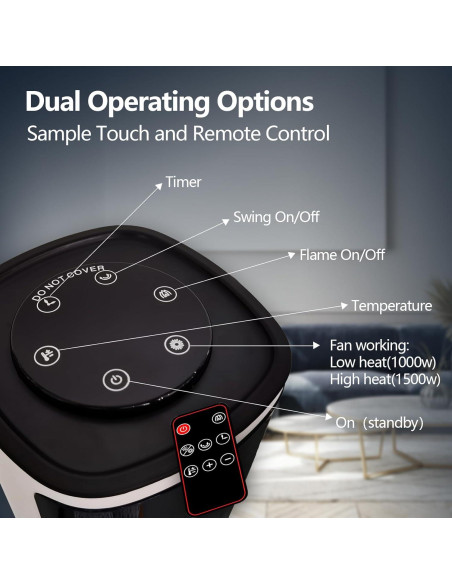 Calentador de espacio cerámico HINEIBER 750W/1500W con control remoto