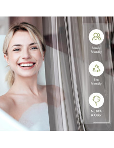 Cortina de Ducha Impermeable AmazerBath 72x72 cm PEVA Negra 2