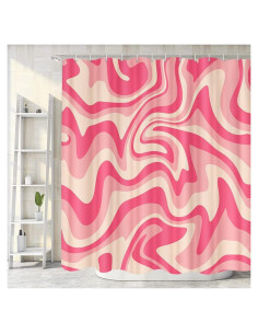 Cortina de Ducha Rosa Abstracta Retro Dongbei 182x182 cm
