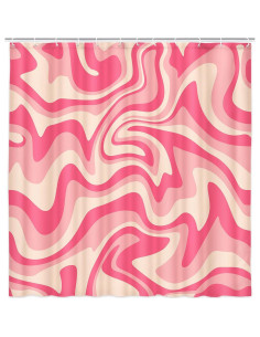 Cortina de Ducha Rosa Abstracta Retro Dongbei 182x182 cm 2