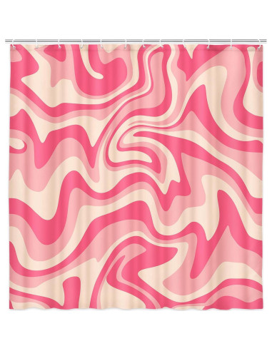 Cortina de Ducha Rosa Abstracta Retro Dongbei 182x182 cm