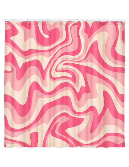 Cortina de Ducha Rosa Abstracta Retro Dongbei 182x182 cm