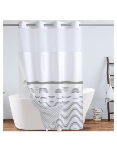 Cortina de Ducha KONZENT Boho Gris 137x188 cm Impermeable