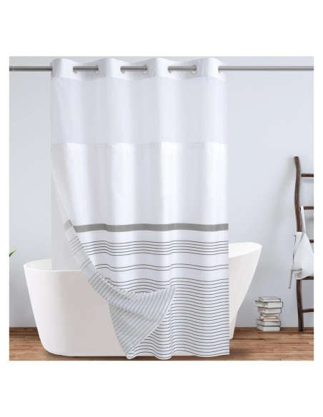 Cortina de Ducha KONZENT Boho Gris 137x188 cm Impermeable