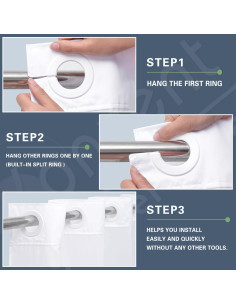 Cortina de Ducha KONZENT Boho Gris 137x188 cm Impermeable 2