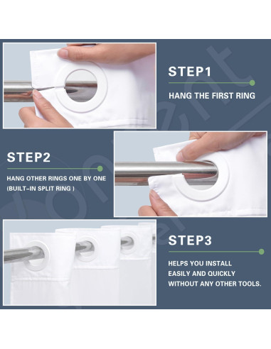 Cortina de Ducha KONZENT Boho Gris 137x188 cm Impermeable