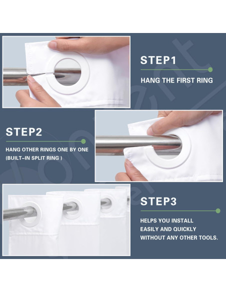 Cortina de Ducha KONZENT Boho Gris 137x188 cm Impermeable