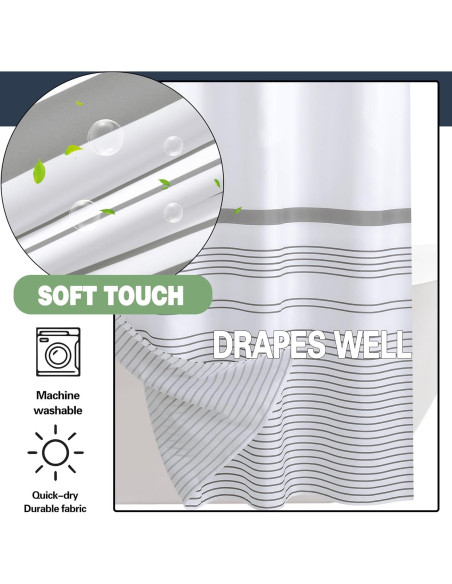 Cortina de Ducha KONZENT Boho Gris 137x188 cm Impermeable