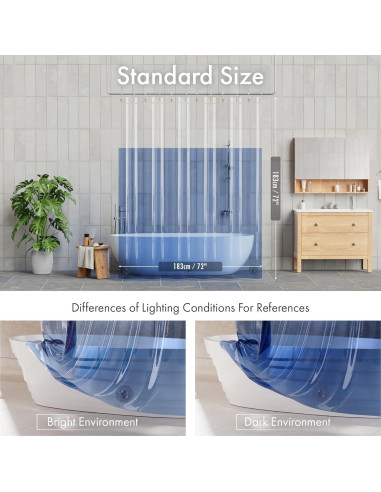 Forro de Cortina de Ducha 100% EVA AmazerBath 183x183 cm