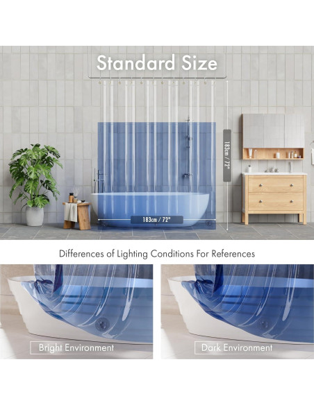 Forro de Cortina de Ducha 100% EVA AmazerBath 183x183 cm