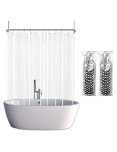 Cortina de Ducha YISURE Transparente 180x70 cm Impermeable