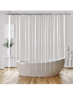 Cortina de Ducha YISURE Transparente 180x70 cm Impermeable 2