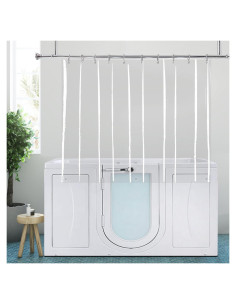 Cortina de Ducha YISURE 152x122 cm Impermeable PEVA Transparente