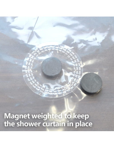 Cortina de Ducha YISURE 152x122 cm Impermeable PEVA Transparente